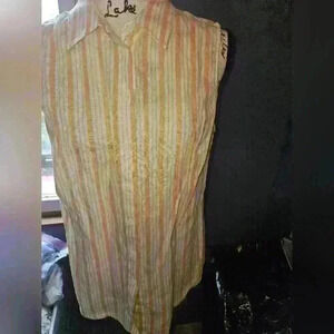 Cremieux Womans Sleeveless Button Up Blouse Size M